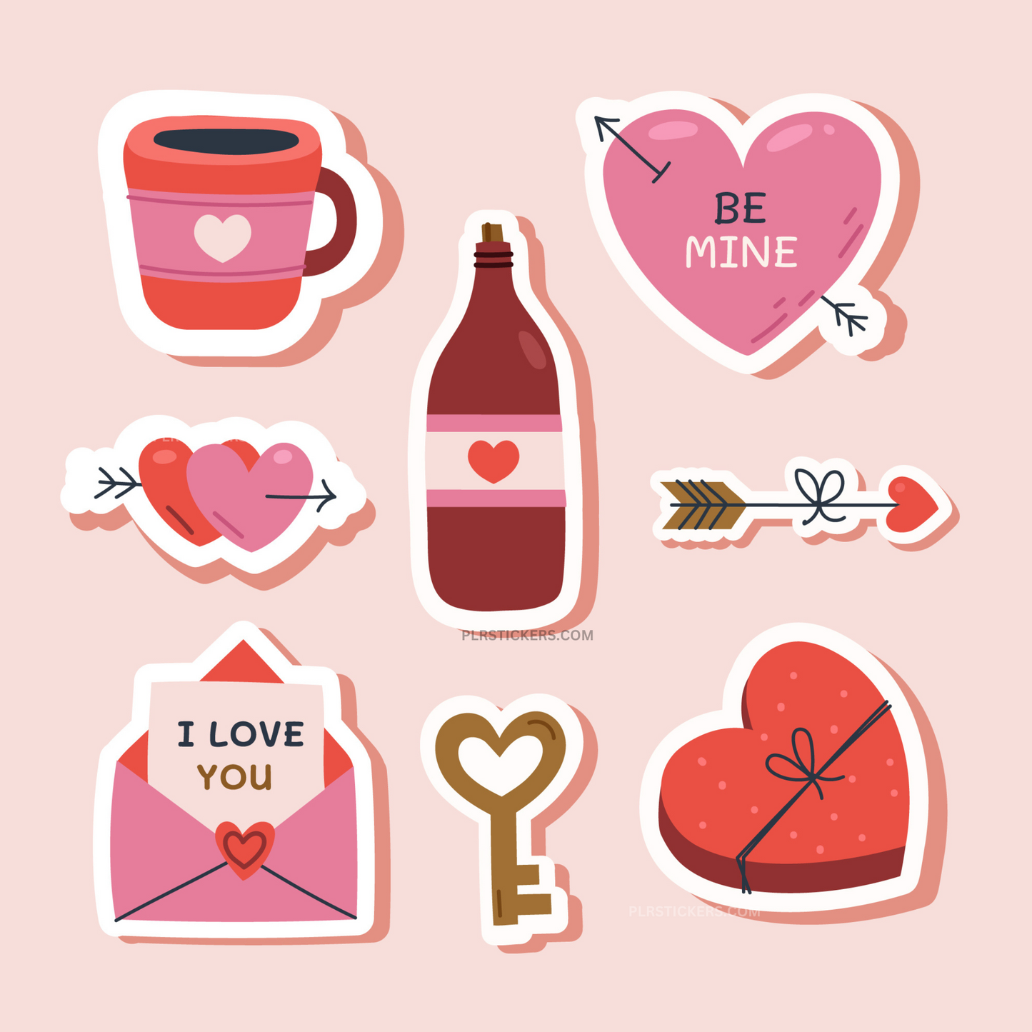 6 Sheets of Cute Valentine's Day Stickers (Bundle Deal!!)