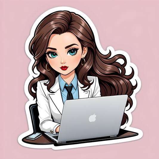 Printable Girl Boss Business Woman Premium Sticker