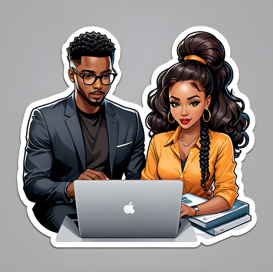 Printable Entrepreneurial Power Couple Premium Sticker